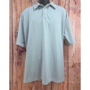 Johnston & Murphy Mens Blue Geometric Print Polo XXL